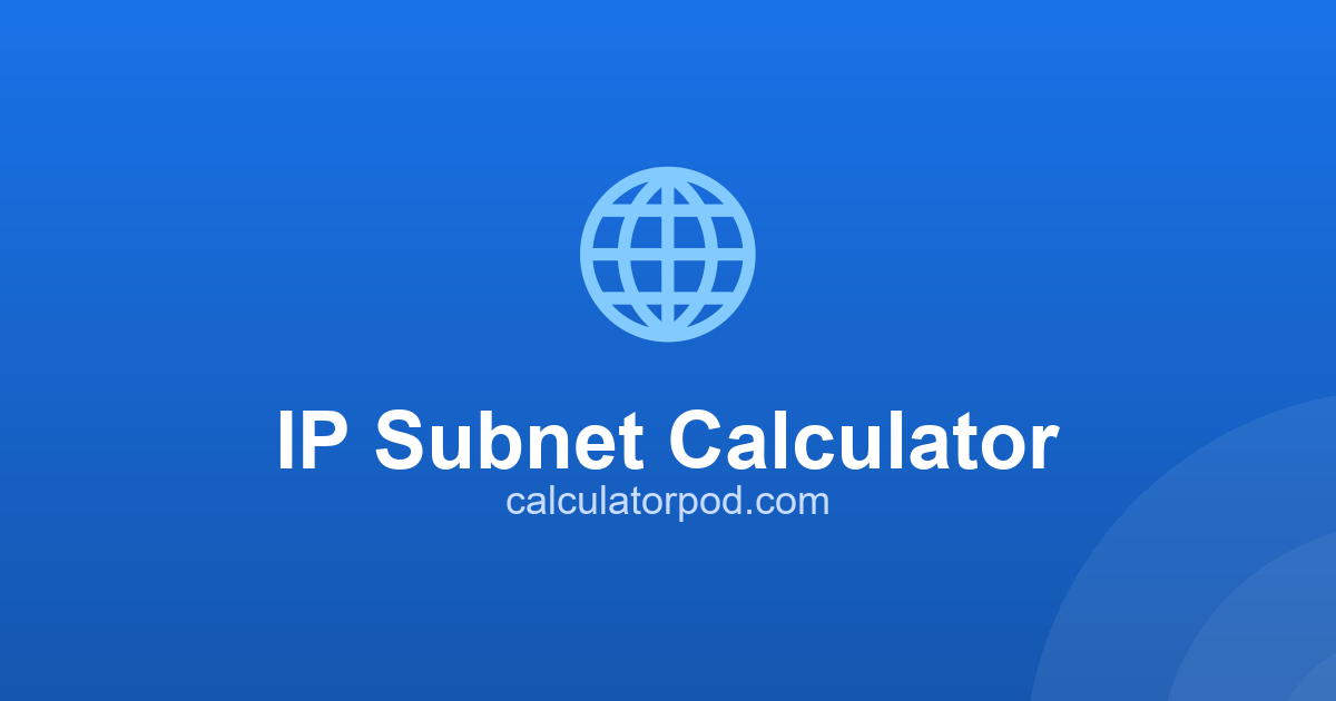IP Subnet Calculator - CIDR & Host Count