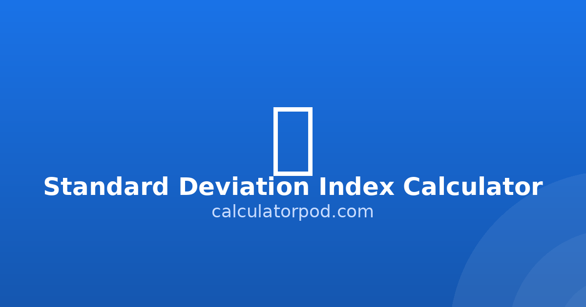 Standard Deviation Index Calculator